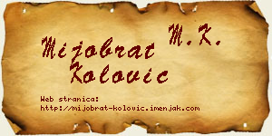 Mijobrat Kolović vizit kartica